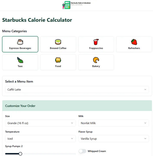 Calculator, Starbucks Menu, Coffee, Bakery