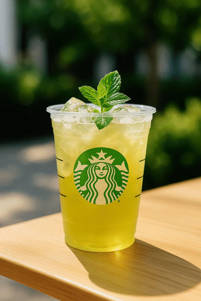 Iced Green tea with mint