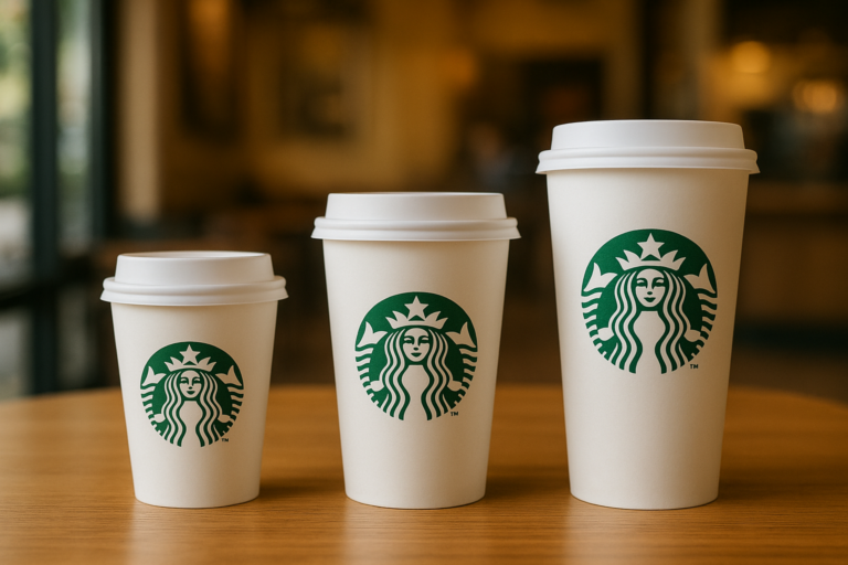 Starbucks drink sizes chart Tall Grande Venti