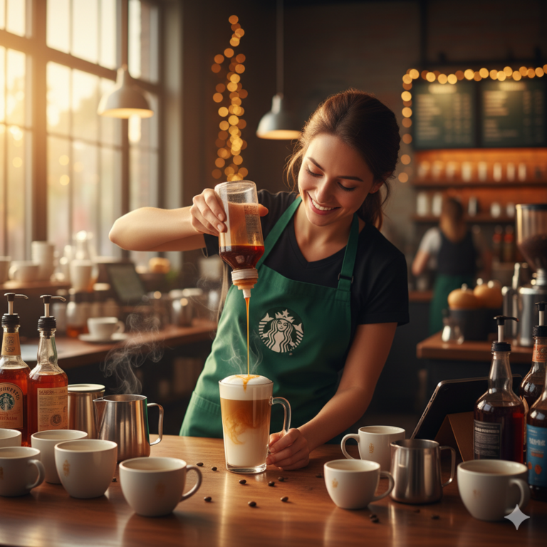 How flavored Starbucks drinks are made with syrups and milk options